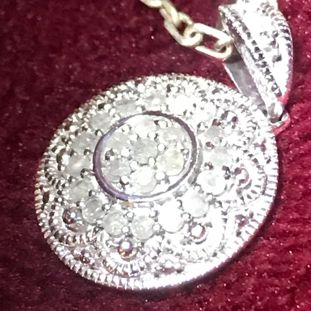 1/4 —1/2 ct Creamy White Diamonds in 925 pendant